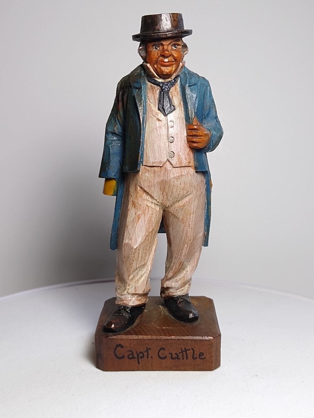 Capt Cuttle 5" Vintage Charles Dickens ANRI Figure Hand Carved Vintage Italy